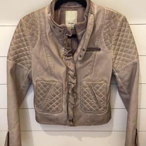 AnthropologieBlush Faux Leather Jacket XS